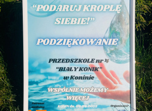 "Podaruj kroplę siebie" - podsumowanie akcji charytatywnej.