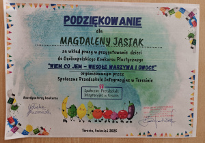 „Oliwia z I miejscem w ogólnopolskim konkursie plastycznym!”