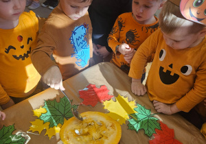 Zajęcia koleżeńskie "Na dyniowej grządce" w grupie II i VII