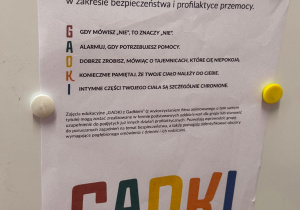 GADKI – program wzmacniania bezpieczeństwa dzieci – grupa IV i V