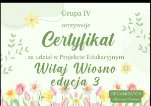 Projekt edukacyjny ,Witaj wiosno!"